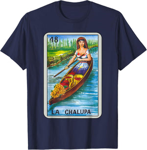 La Chalupa Card Mexican Lottery Card T-Shirt - T-Shirt | Navy