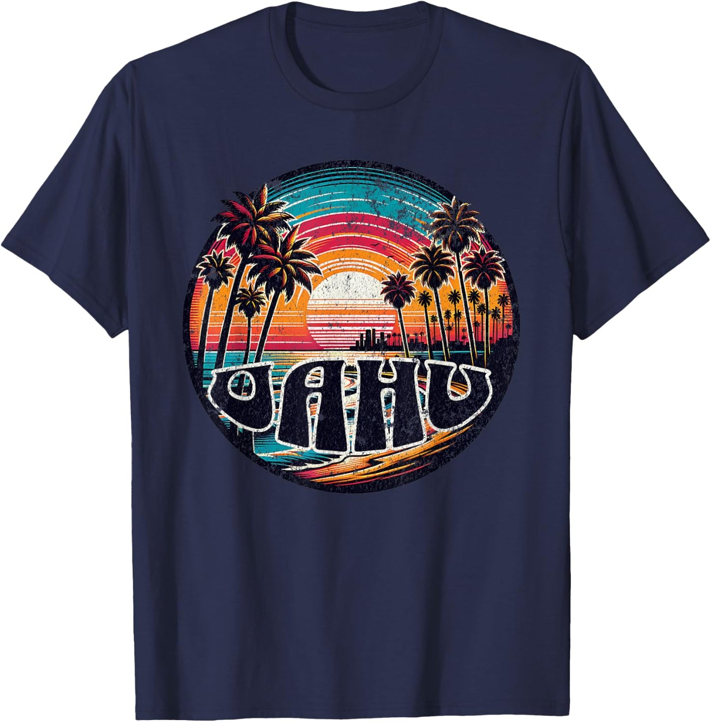 Oahu Hawaii T-Shirt - T-Shirt | Navy