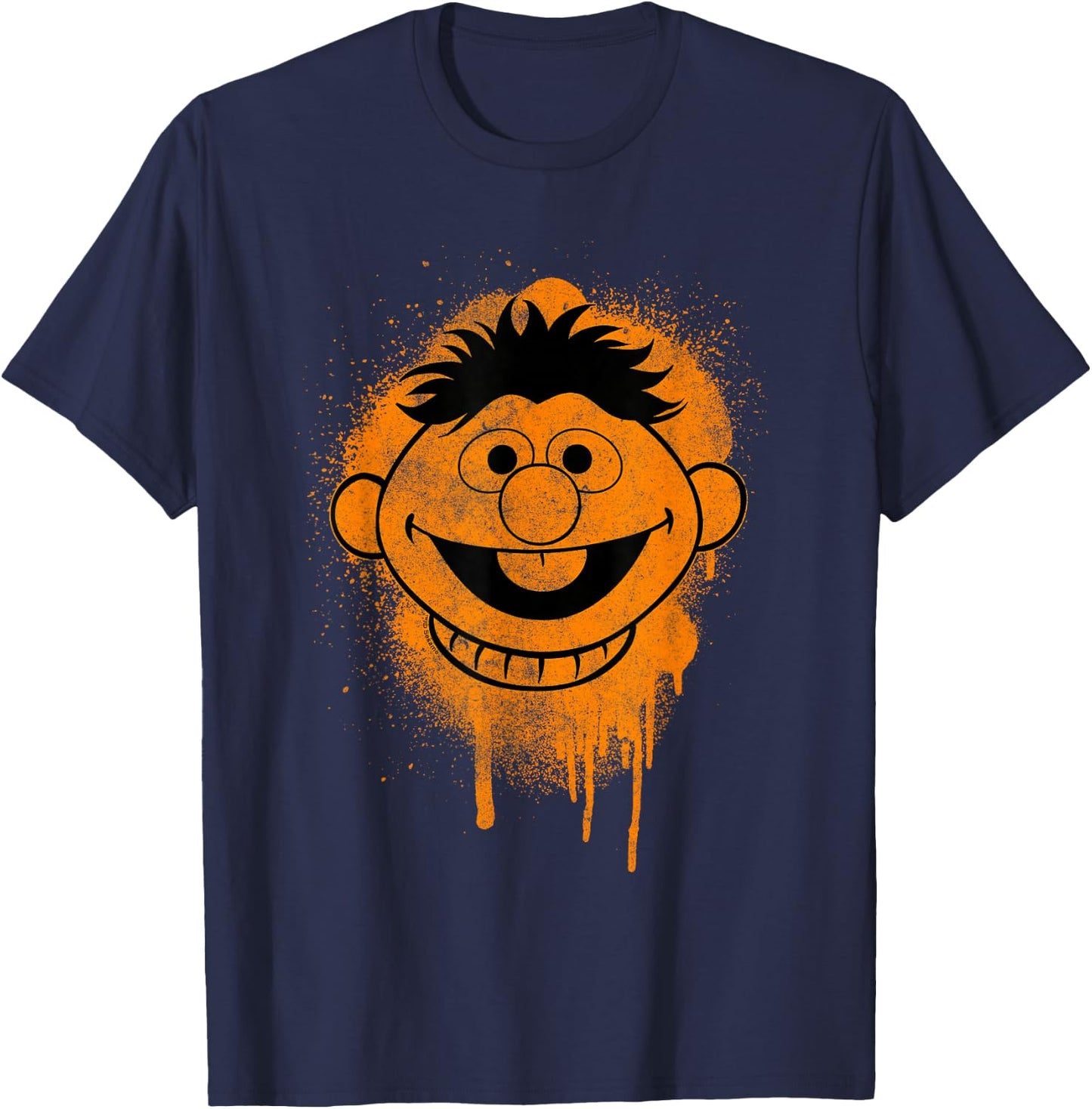 Sesame Street Ernie Graffiti Spray Face Halloween Costume T-Shirt - T-Shirt | Navy