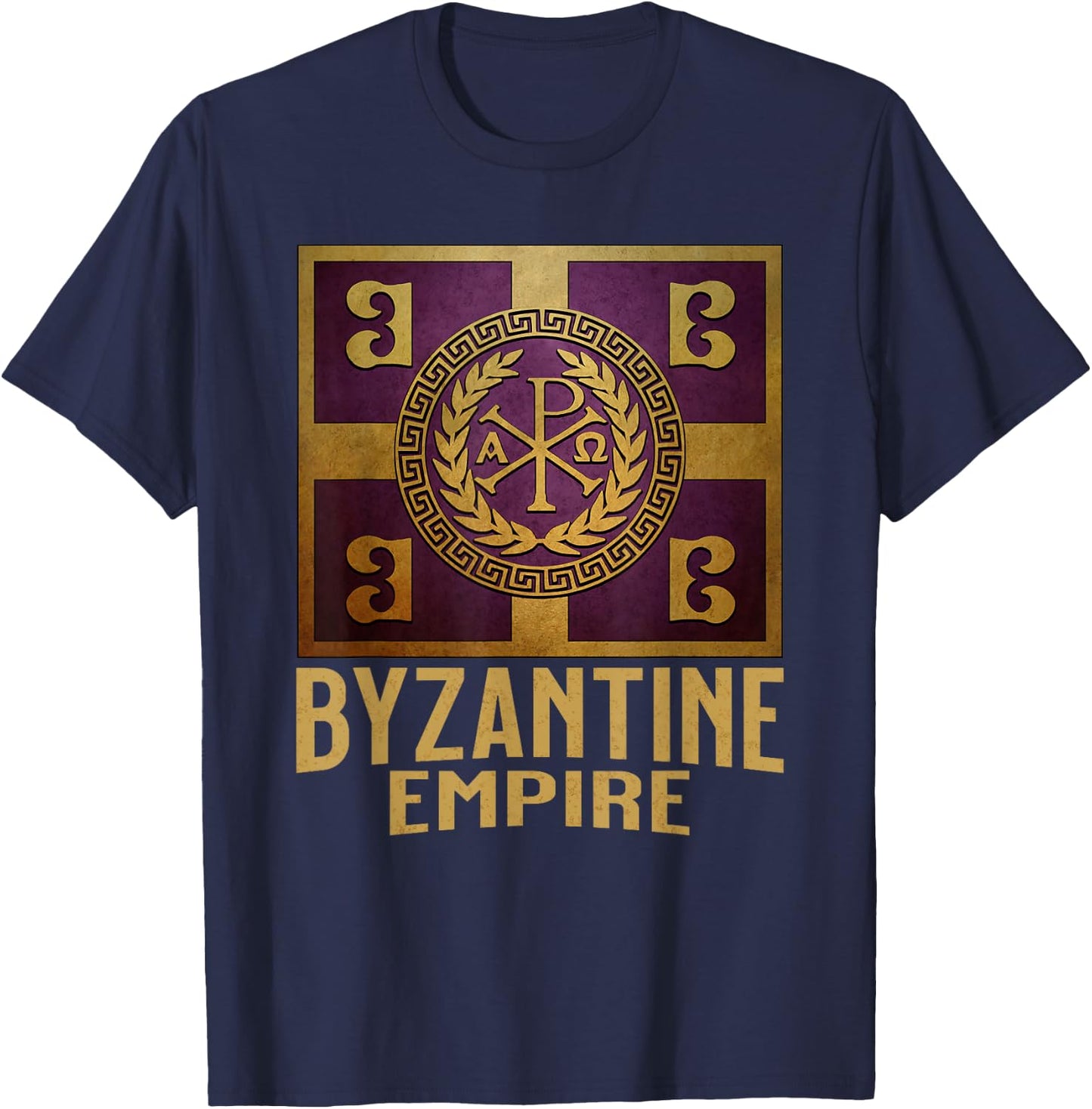 Byzantine Empire Flag Constantinople and Byzantium T-Shirt - T-Shirt | Navy