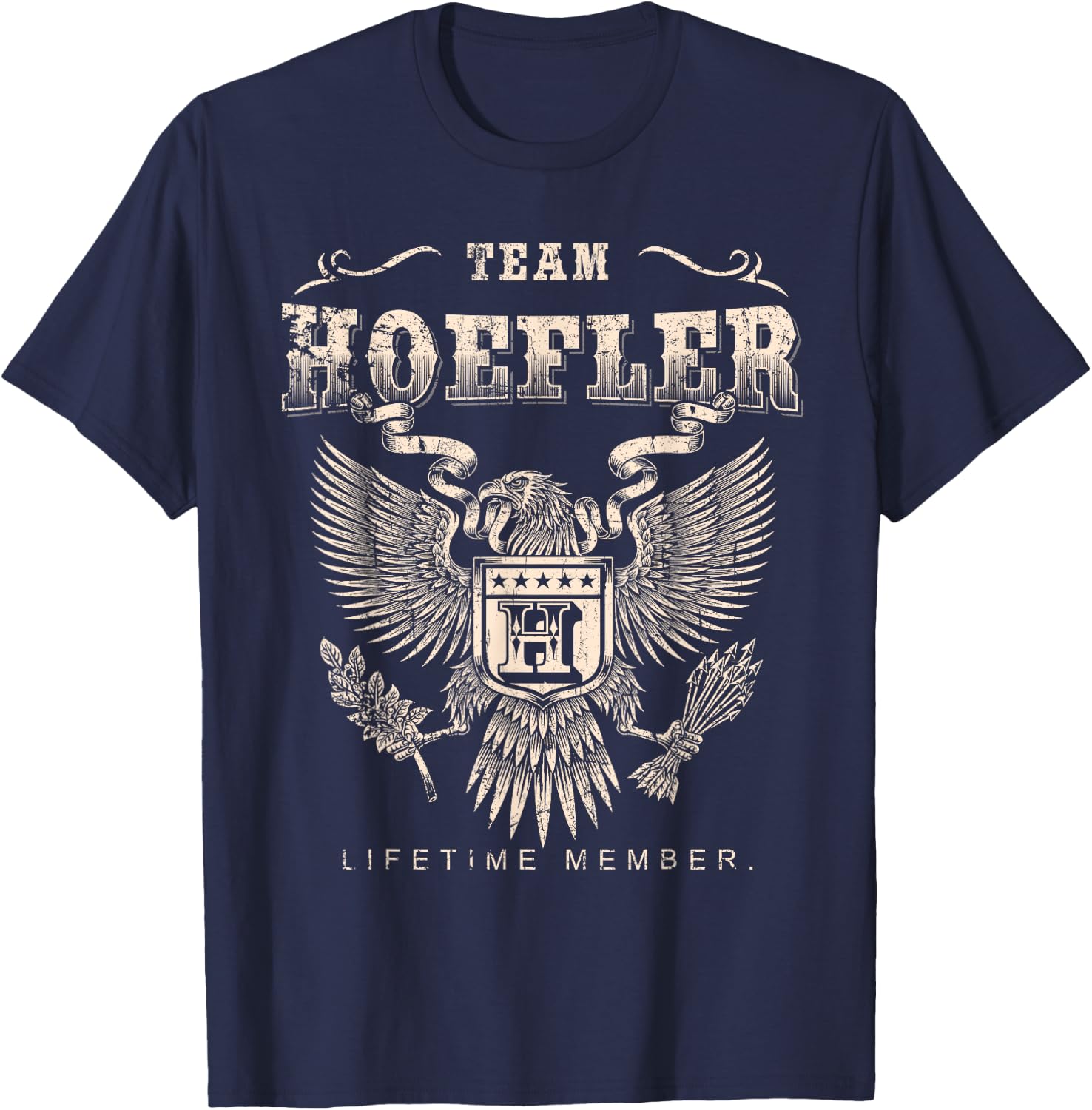 Team Hoefler Lifetime Member - Hoefler Name T-Shirt - T-Shirt | Navy