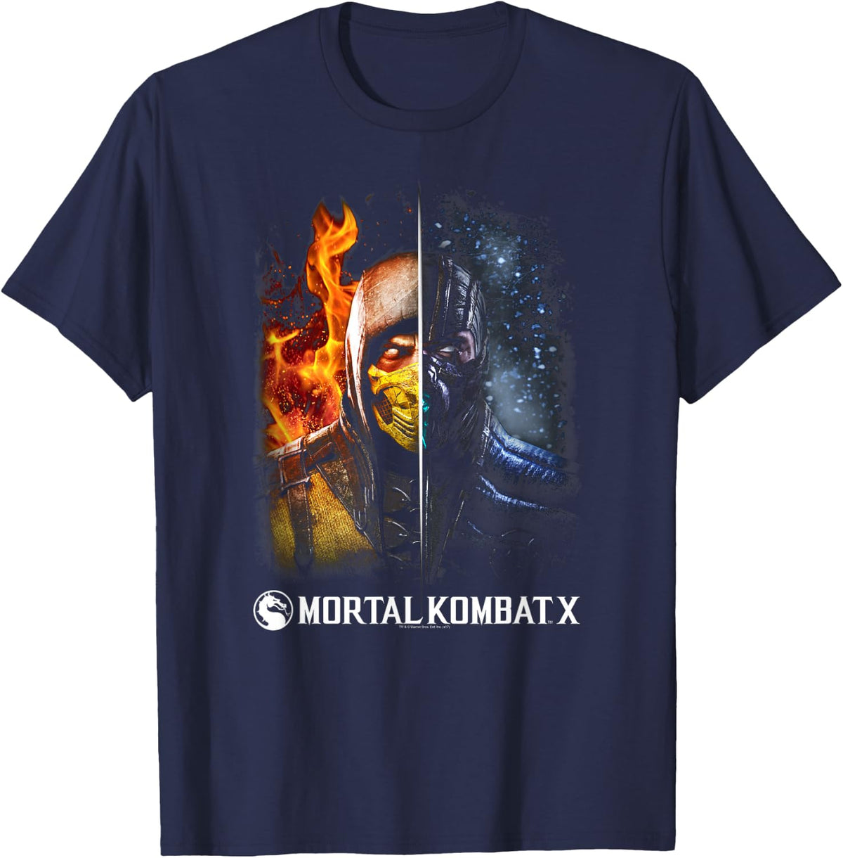 Mortal Kombat X Fire and Ice T-Shirt - T-Shirt | Navy