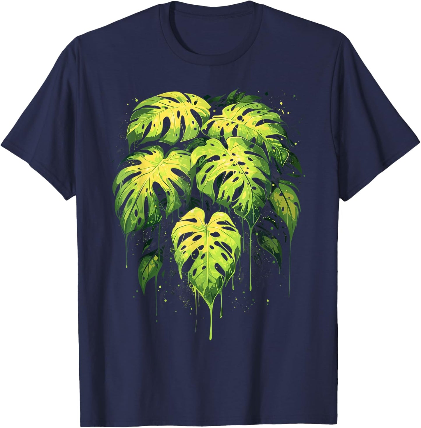Monstera Deliciosa Plant Lover Lady Daddy Botanical T-Shirt - T-Shirt | Navy