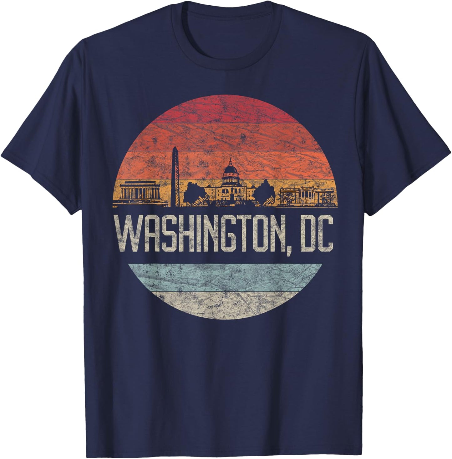 Washington D.C.Vacation Cherry Blossom White House Capitol T-Shirt - T-Shirt | Navy