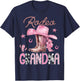 Rodeo Grandma Pink Boots Coquette CowGirl Birthday Party T-Shirt - T-Shirt | Navy
