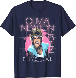 Popfunk Olivia Newton-John Let's Get Physical T-Shirt - T-Shirt | Navy