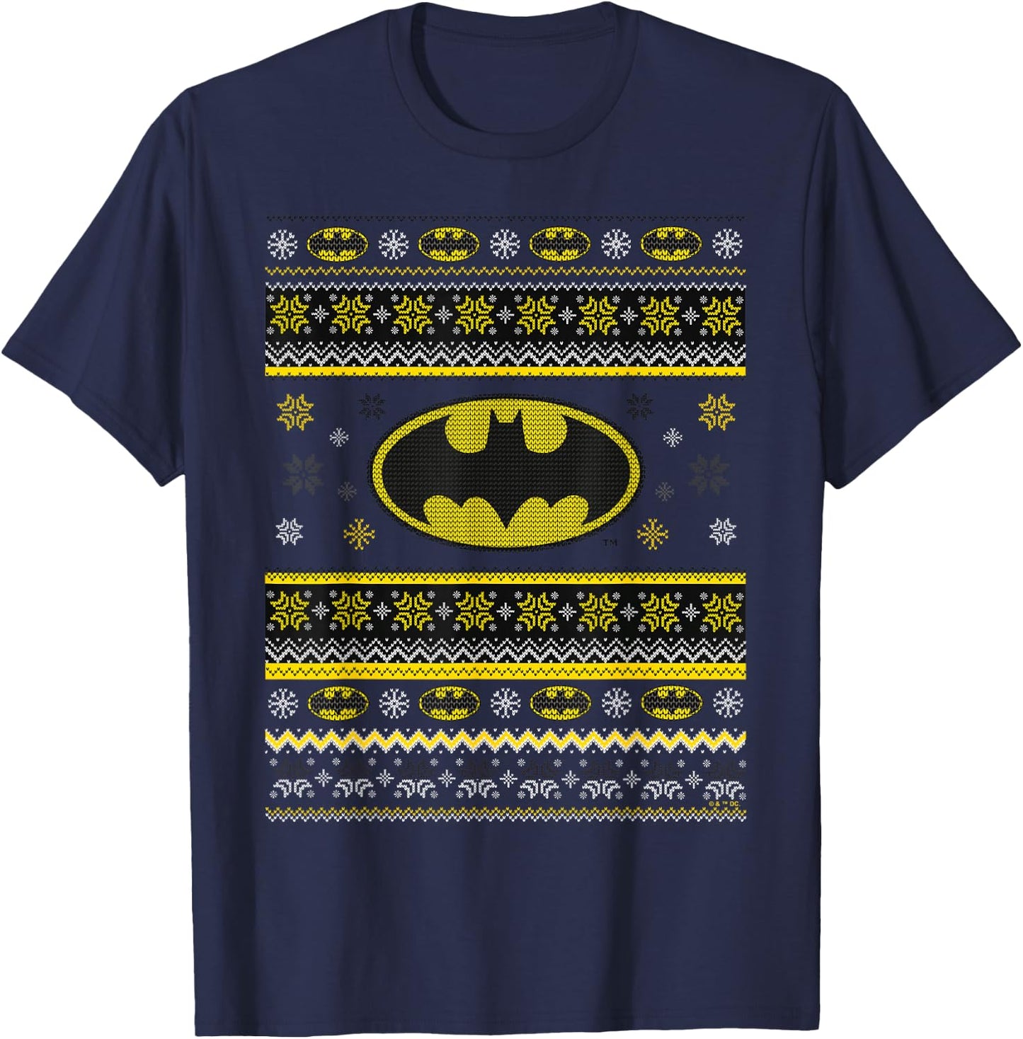 Batman Ugly Christmas Logo T-Shirt - T-Shirt | Navy