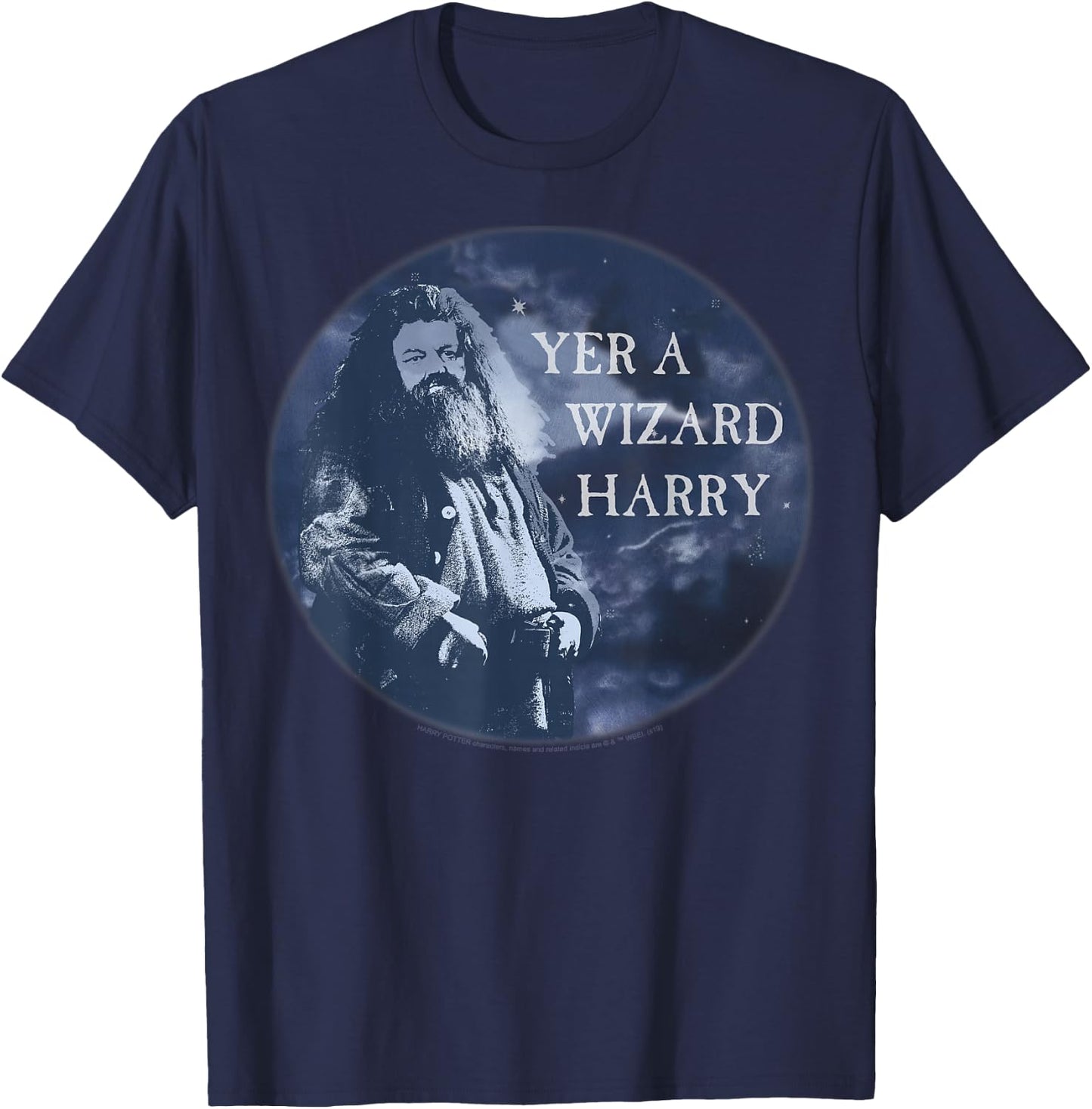 Harry Potter Hagrid Yer A Wizard Harry Portrait T-Shirt - T-Shirt | Navy