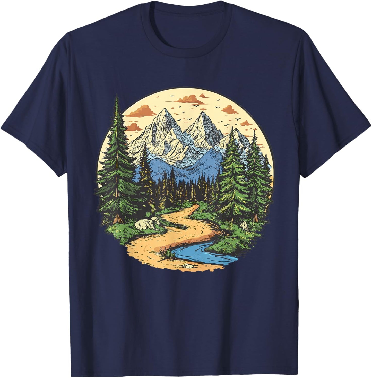 Hiking in Nature, Hiking T-Shirt - T-Shirt | Navy