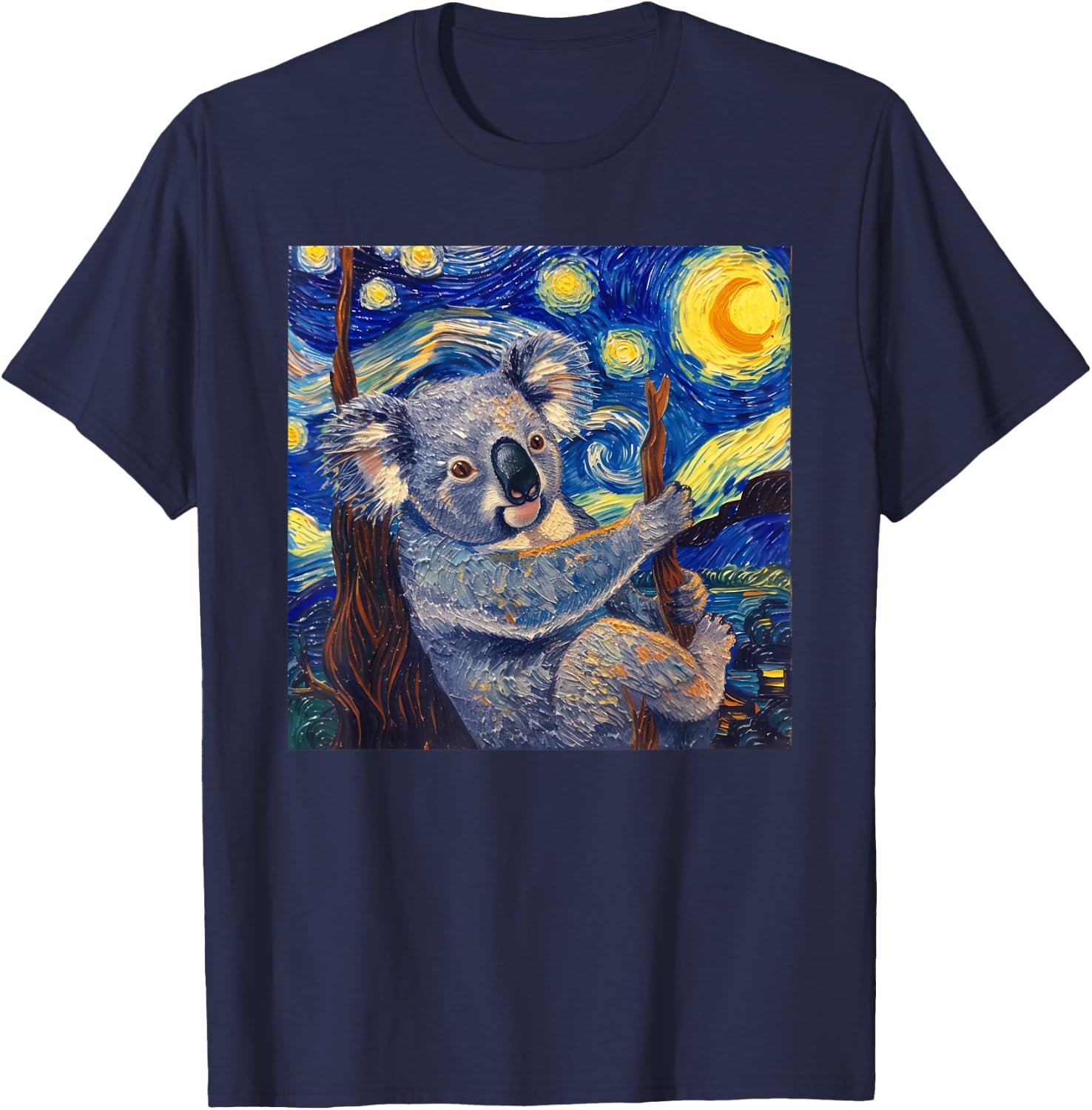 Koala Van Gogh Style Starry Night T-Shirt - T-Shirt | Navy