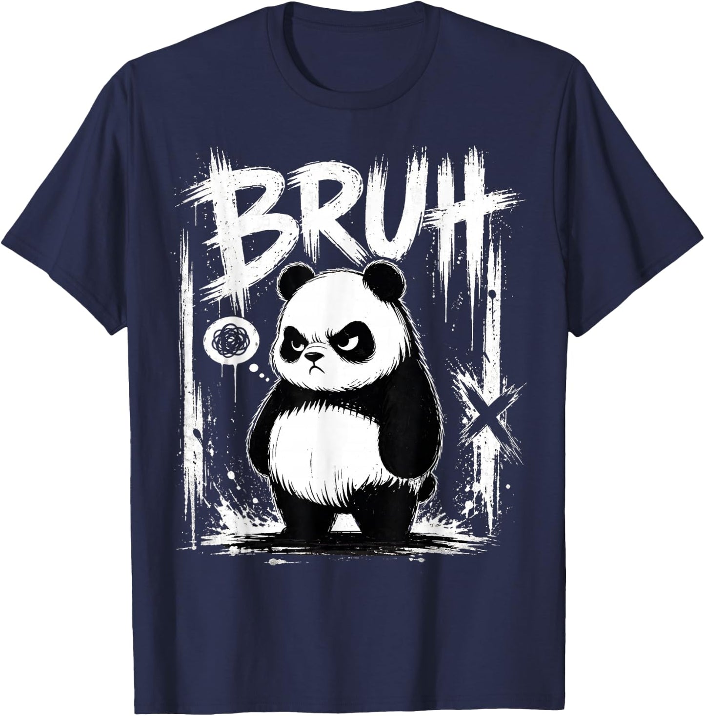 Cool Bruh Panda Funny Panda Men Women Kids Teens Animal T-Shirt - T-Shirt | Navy