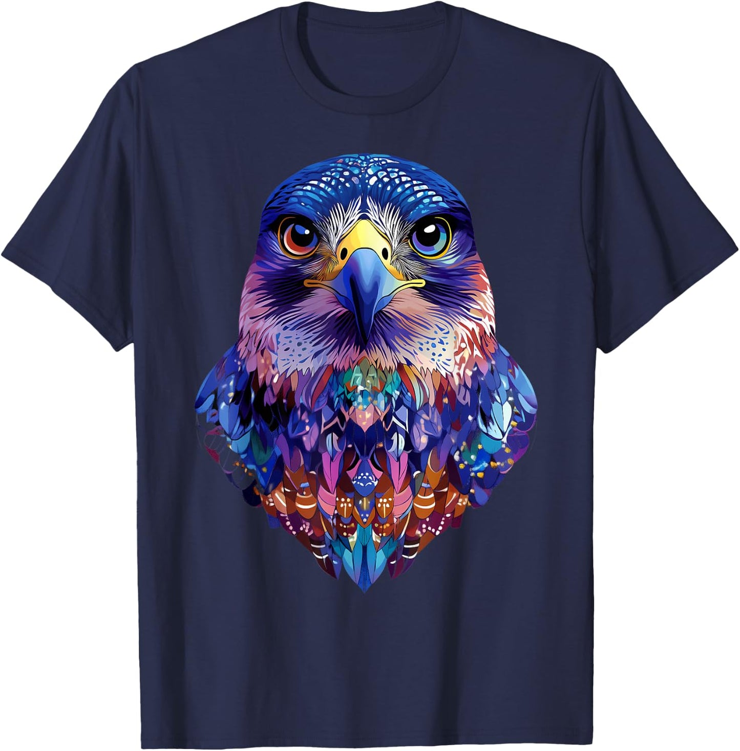 Azteca Peregrine Falcon Majestic Animals Bird Lover Black T-Shirt - T-Shirt | Navy