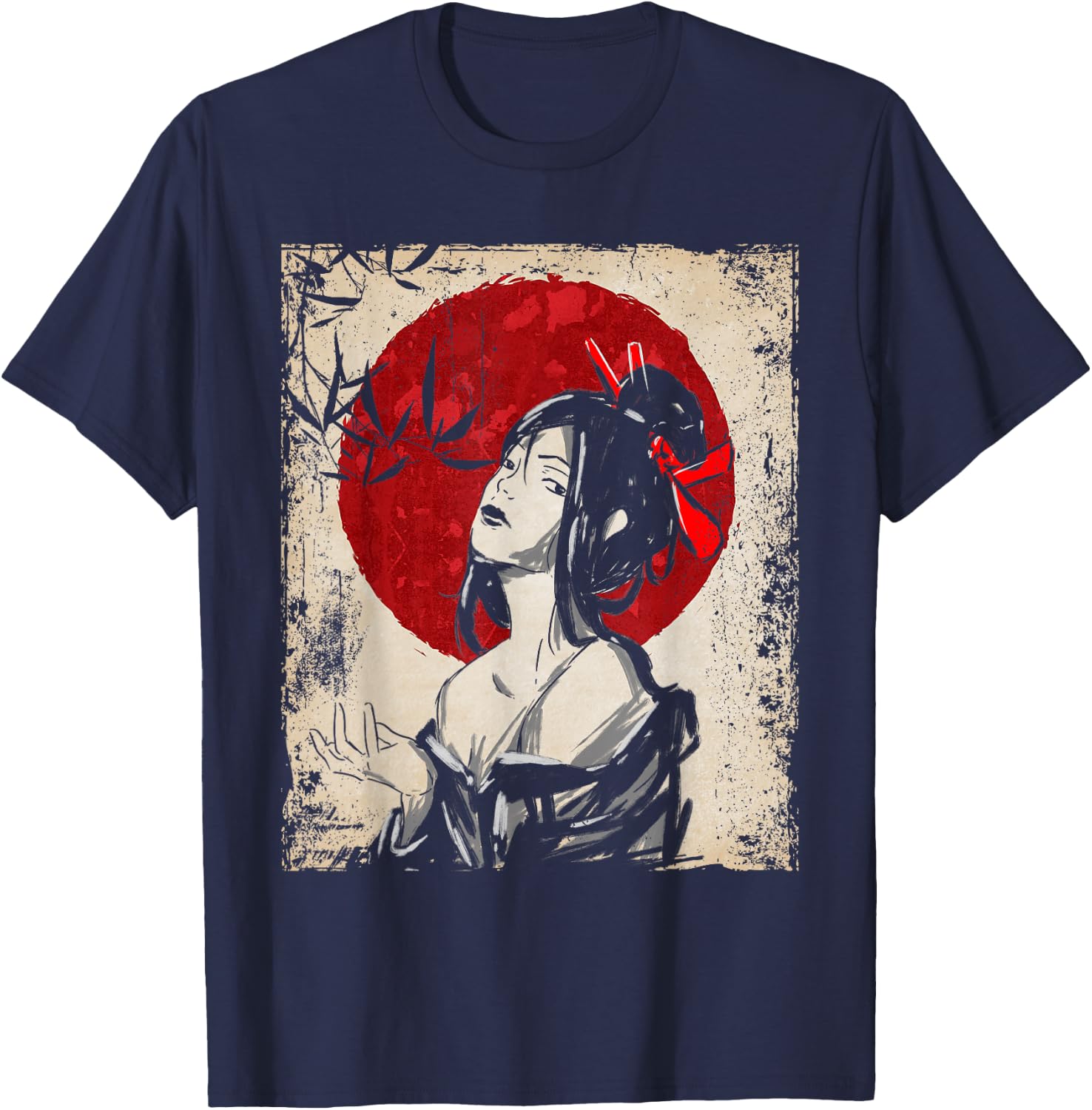 Japan Geisha Japanese Art Retro Women T-Shirt - T-Shirt | Navy