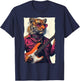 Cool Tiger Playing Guitar Retro Music lover T-Shirt - T-Shirt | Navy