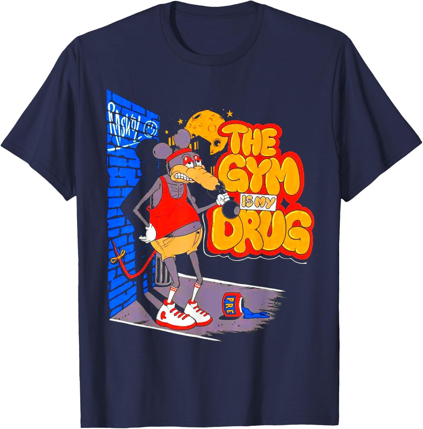 The Gym Is My Drug Funny Weightlifting Bodybuilding Fitness T-Shirt - T-Shirt | Navy