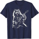Wolf Playing Guitar Rocker Dog Playing Guitar Rock T-Shirt - T-Shirt | Navy