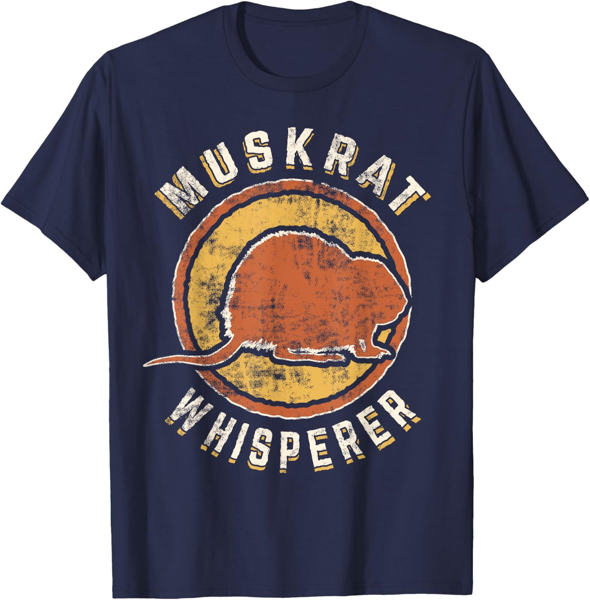 Muskrat Whisperer Vintage Classic Retro Animal Love T-Shirt - T-Shirt | Navy