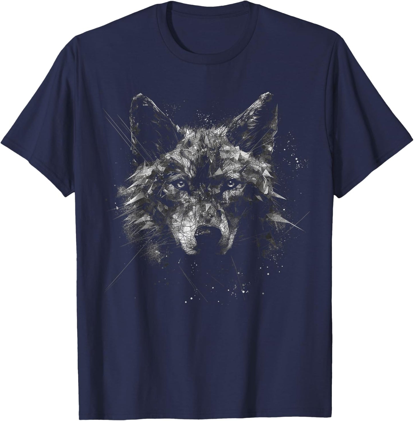 Wolf Art - Animal Lover Motif Wolf T-Shirt - T-Shirt | Navy