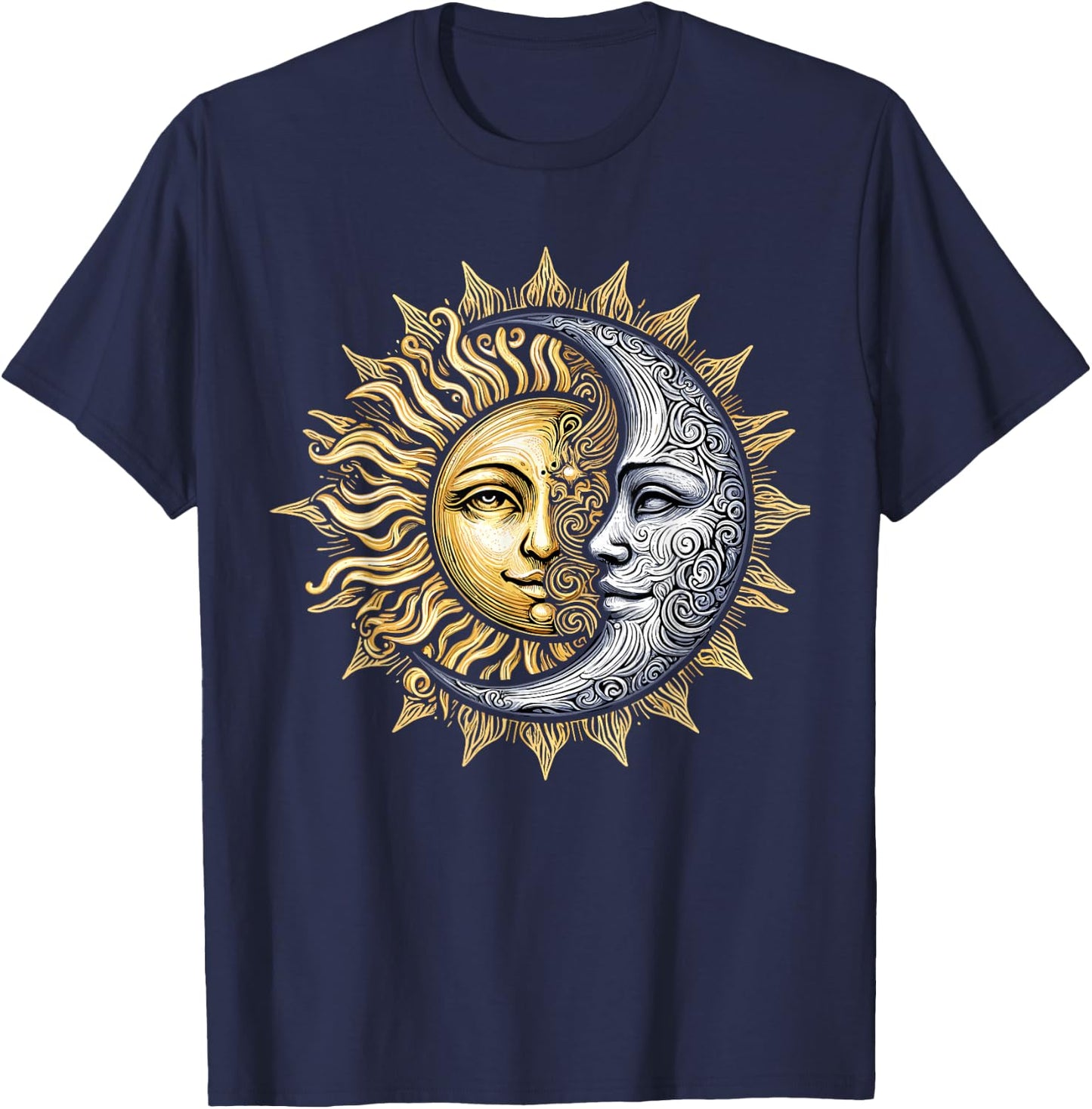 Yin Yang Sun and Moon T-Shirt - T-Shirt | Navy