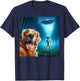 Golden Retriever Selfie Alien UFO Funny T-Shirt - T-Shirt | Navy