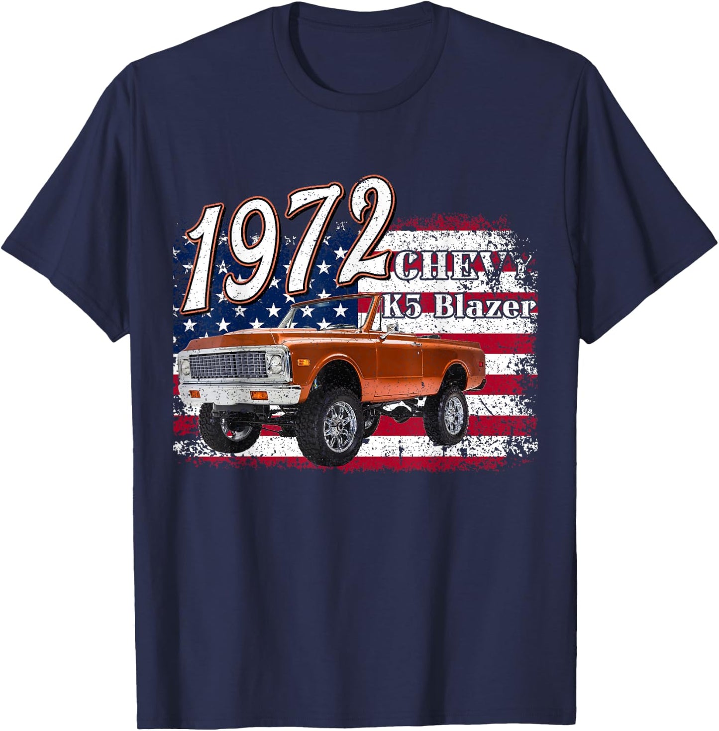 1972 72 K5 Blazer 4th Of July American Truck T-Shirt - T-Shirt | Navy