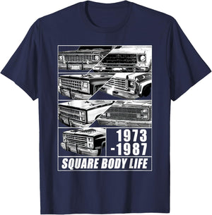 1973-1987 Square Body Truck Squarebody C10 K10 T-Shirt - T-Shirt | Navy