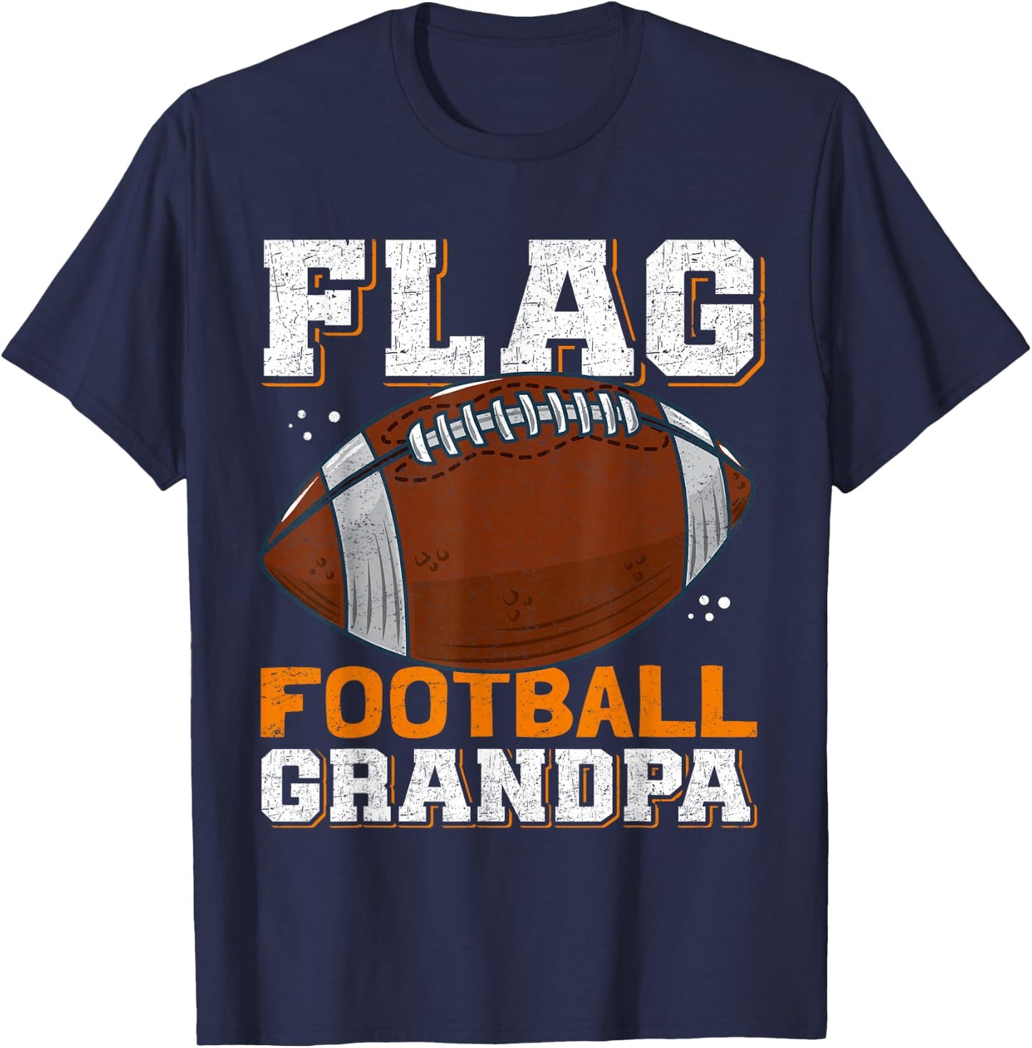 Flag Football Grandpa | Player Flag Football T-Shirt - T-Shirt | Navy