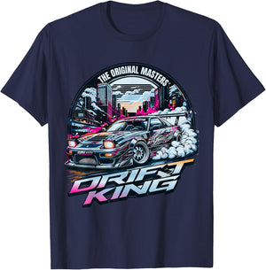 Cool Racing Vintage Japanese JDM Tokyo Japan Drift Race Car T-Shirt - T-Shirt | Navy