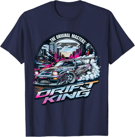 Cool Racing Vintage Japanese JDM Tokyo Japan Drift Race Car T-Shirt - T-Shirt | Navy