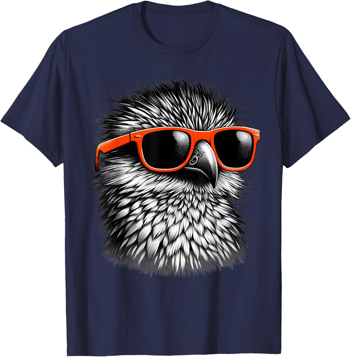 Cool Potoo Bird Wearing Sunglasses Graphic Art T-Shirt - T-Shirt | Navy
