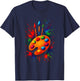 Artistic Palette & Brushes - Funny Artist Painting T-Shirt - T-Shirt | Navy
