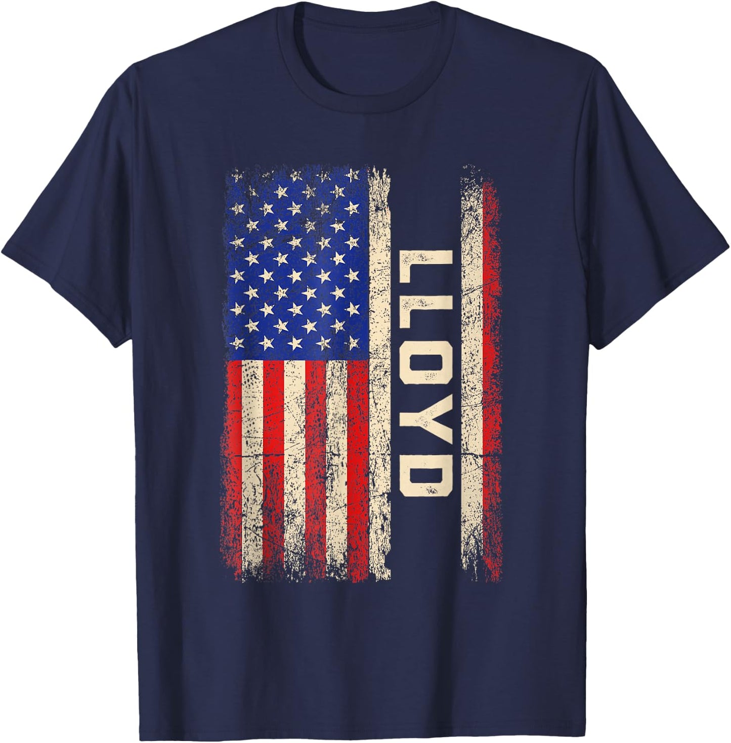Lloyd First Name Shirt Lloyd Name American Flag Kids Men T-Shirt - T-Shirt | Navy