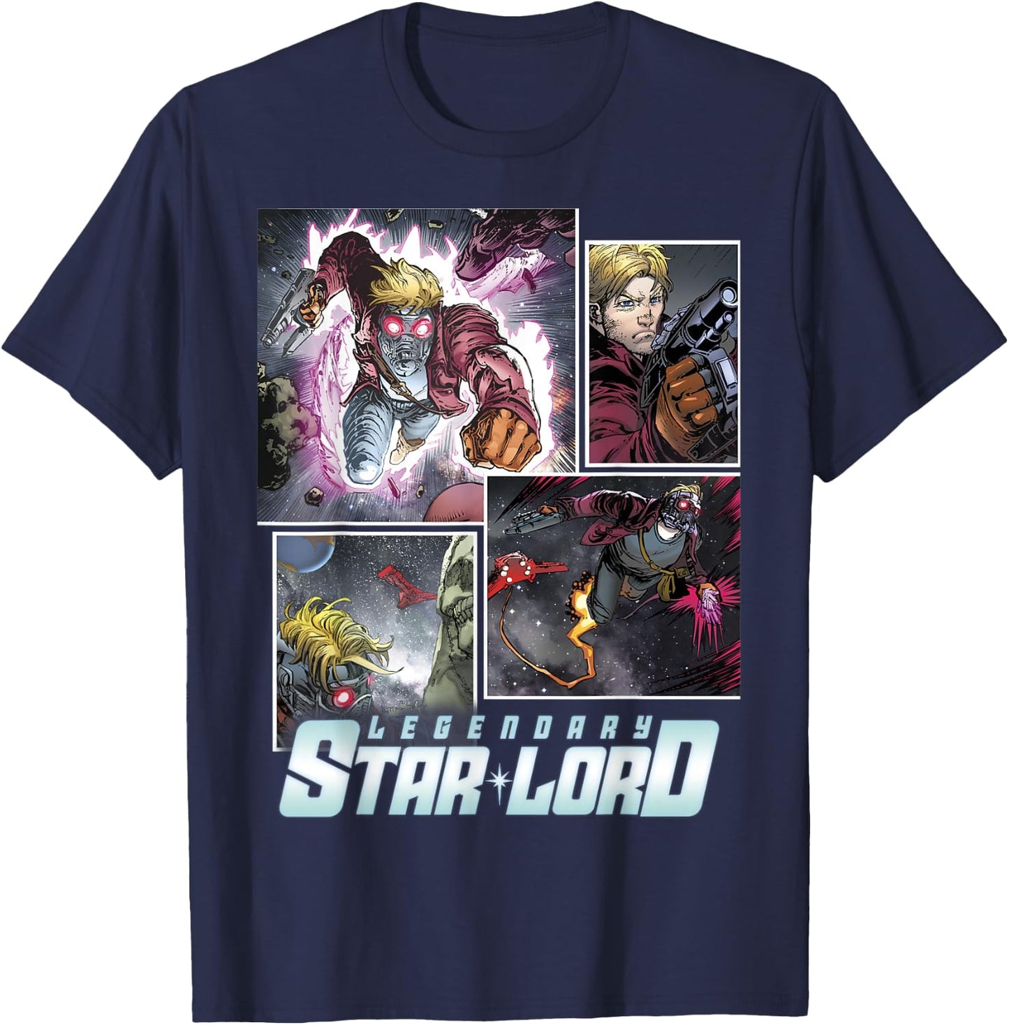 Marvel Guardians of The Galaxy Legendary Star-Lord Collage T-Shirt - T-Shirt | Navy