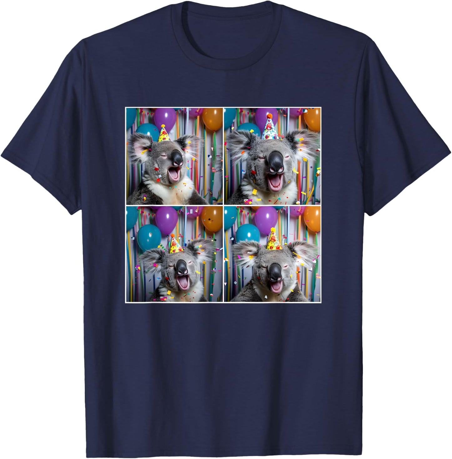 Koala Lover Zoo Animal Party Cute Colorful Koala Birthday T-Shirt - T-Shirt | Navy