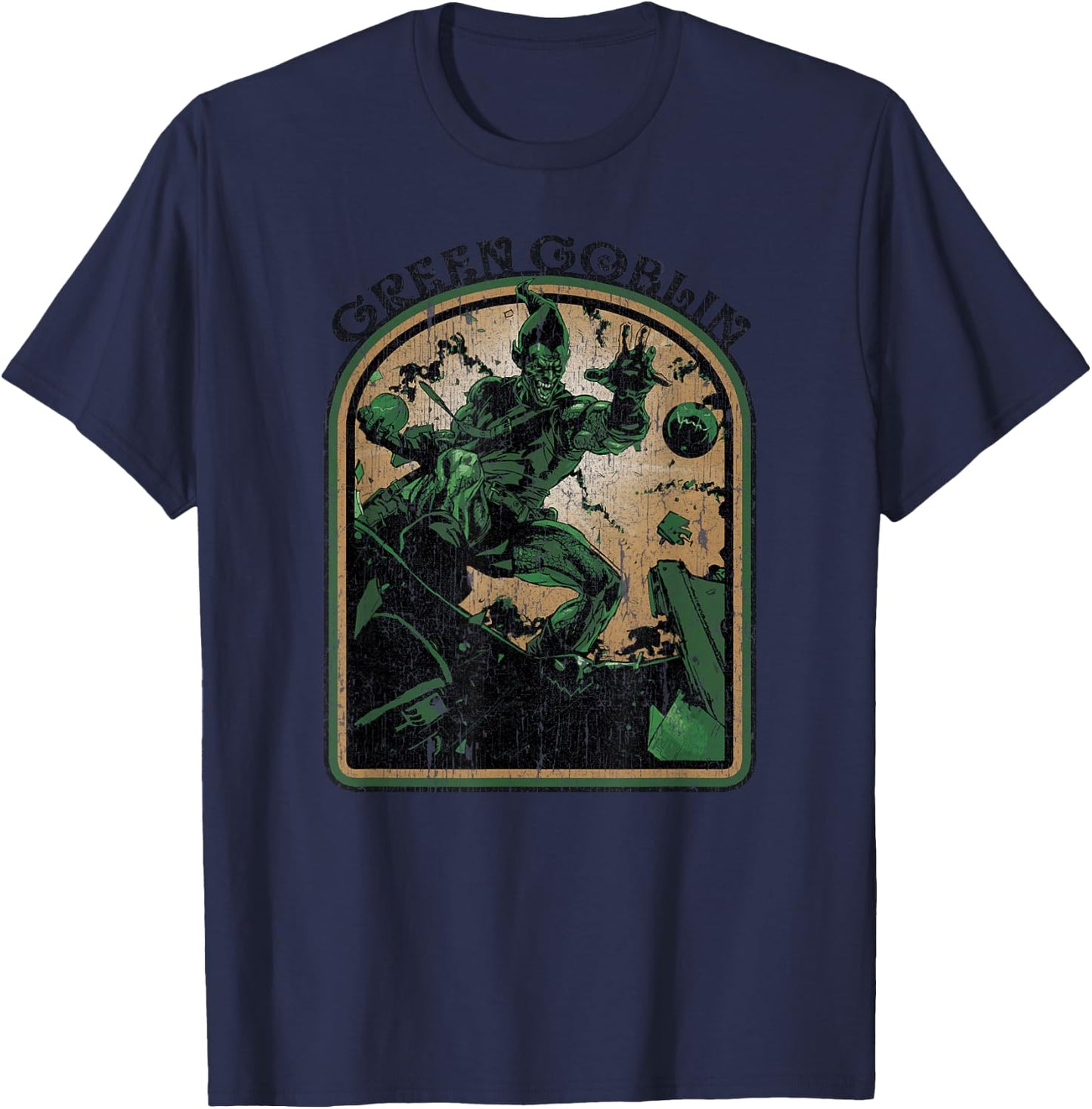 Marvel Comics Retro Green Goblin Vintage Villain T-Shirt - T-Shirt | Navy