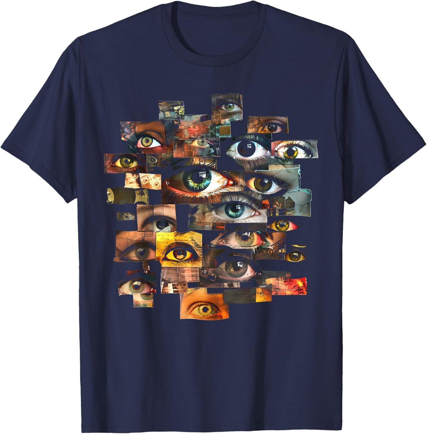 Eyes Eyeballs Weird Goth Grunge Alt Odd Strange Aesthetic T-Shirt - T-Shirt | Navy