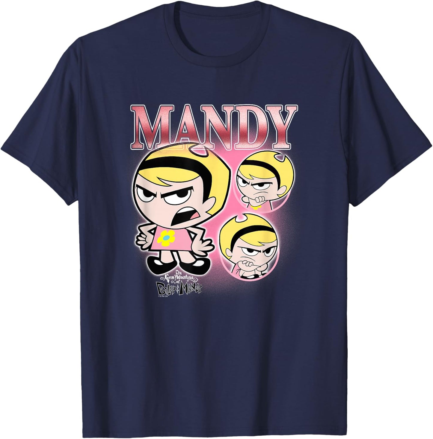 The Grim Adventures of Billy and Mandy Retro Mandy Montage T-Shirt - T-Shirt | Navy