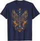 Electric Guitar with Wings Baroque Rock Design Art T-Shirt - T-Shirt | Navy
