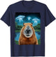 Capybara Selfie with UFOs T-Shirt - T-Shirt | Navy