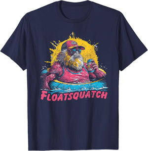 Funny Bigfoot or Sasquatch Summer Float Trip River Tubing Women T-Shirt - T-Shirt | Navy