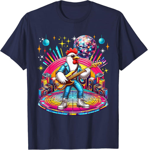 Chicken Sunglasses Playing Guitar Colourful Costume Disco