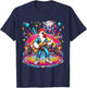 Chicken Sunglasses Playing Guitar Colourful Costume Disco T-Shirt - T-Shirt | Navy