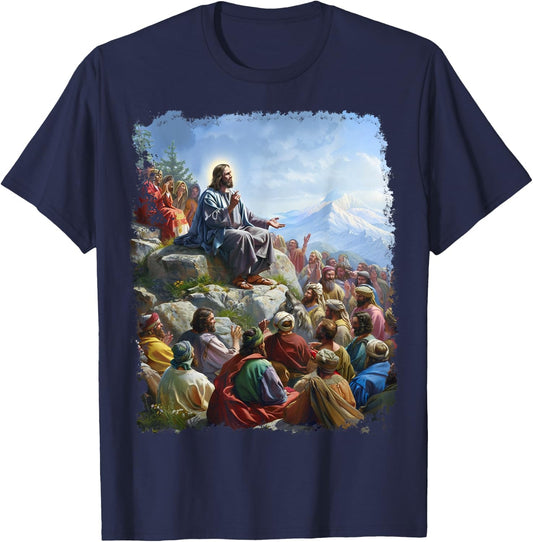 Jesus Christ Teaching T-Shirt - T-Shirt | Navy
