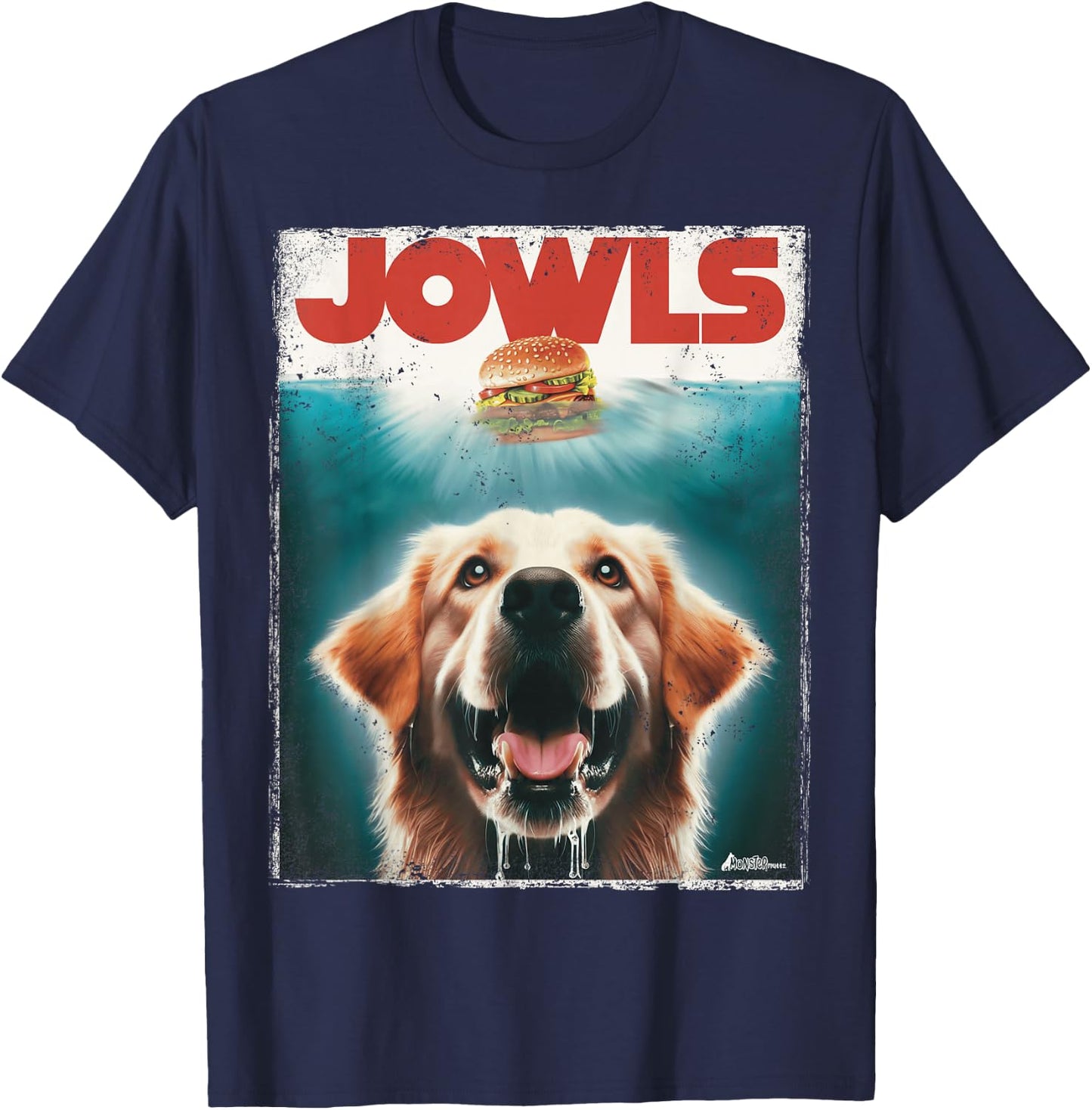 Light Golden Retriever Jowls Top, Paws Cream Lab Dog Mom Dad T-Shirt - T-Shirt | Navy