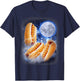 Three Glizzy Moon - Funny 3 Howling Hotdogs Cursed Meme T-Shirt - T-Shirt | Navy