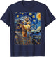 Pharaoh King Tut Egypt Starry Night Painting T-Shirt - T-Shirt | Navy