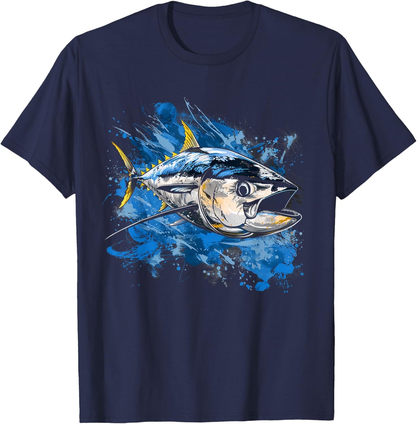 Yellowfin Tuna Fishing Big Game Fisherman T-Shirt - T-Shirt | Navy
