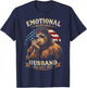 Emotional Support Husband Do Not Pet Funny Bigfoot Vintage T-Shirt - T-Shirt | Navy