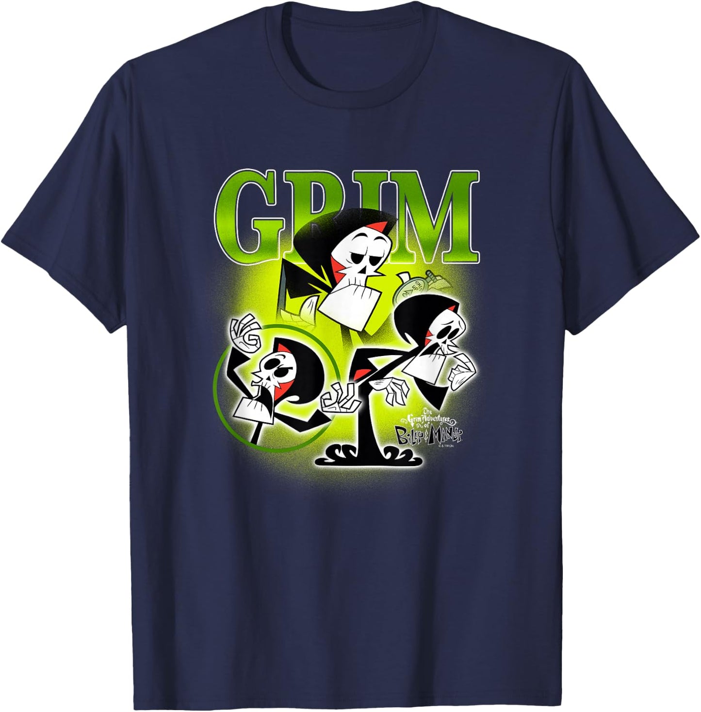 The Grim Adventures of Billy and Mandy Grim Retro Montage T-Shirt - T-Shirt | Navy