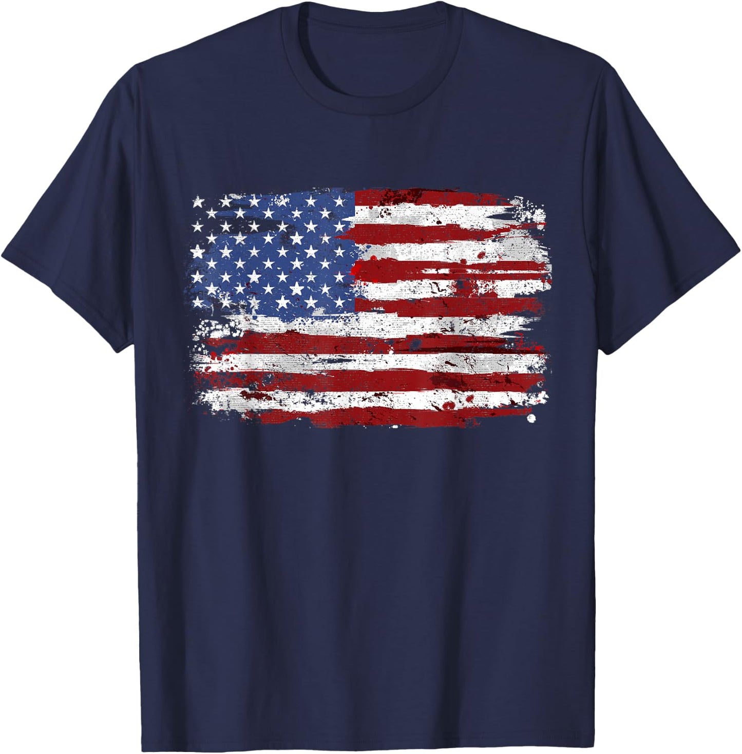 American Flag USA United States of America US 4th of July T-Shirt - T-Shirt | Navy